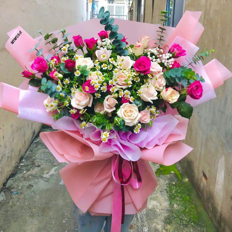 دسته گل رز زَریر