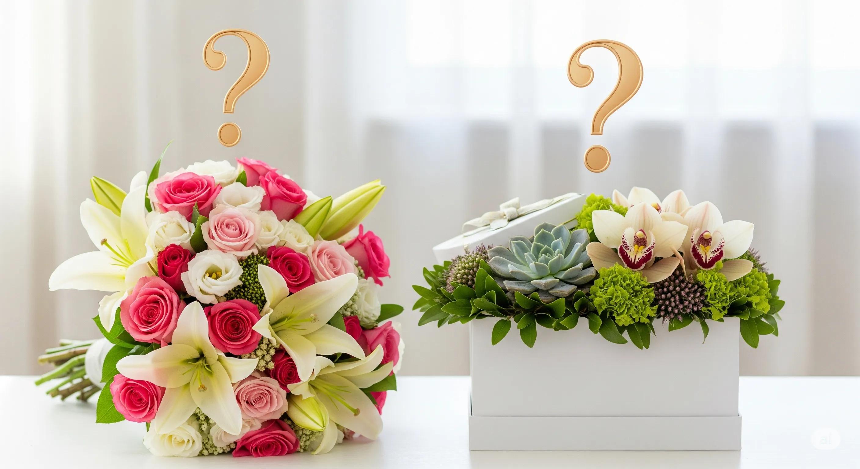 دسته گل یا باکس گل؟ | راهنمای کامل انتخاب هدیه | گلفروشی میموسا